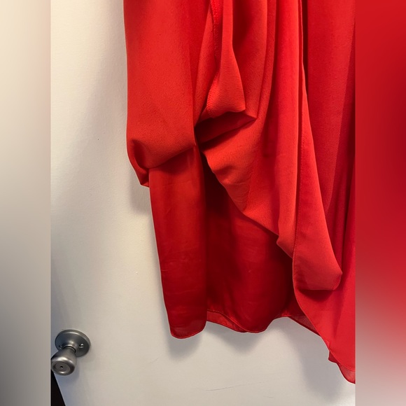 Max Studio Red/Orange Midi Overlay Dress - Size Small - Picture 4 of 6